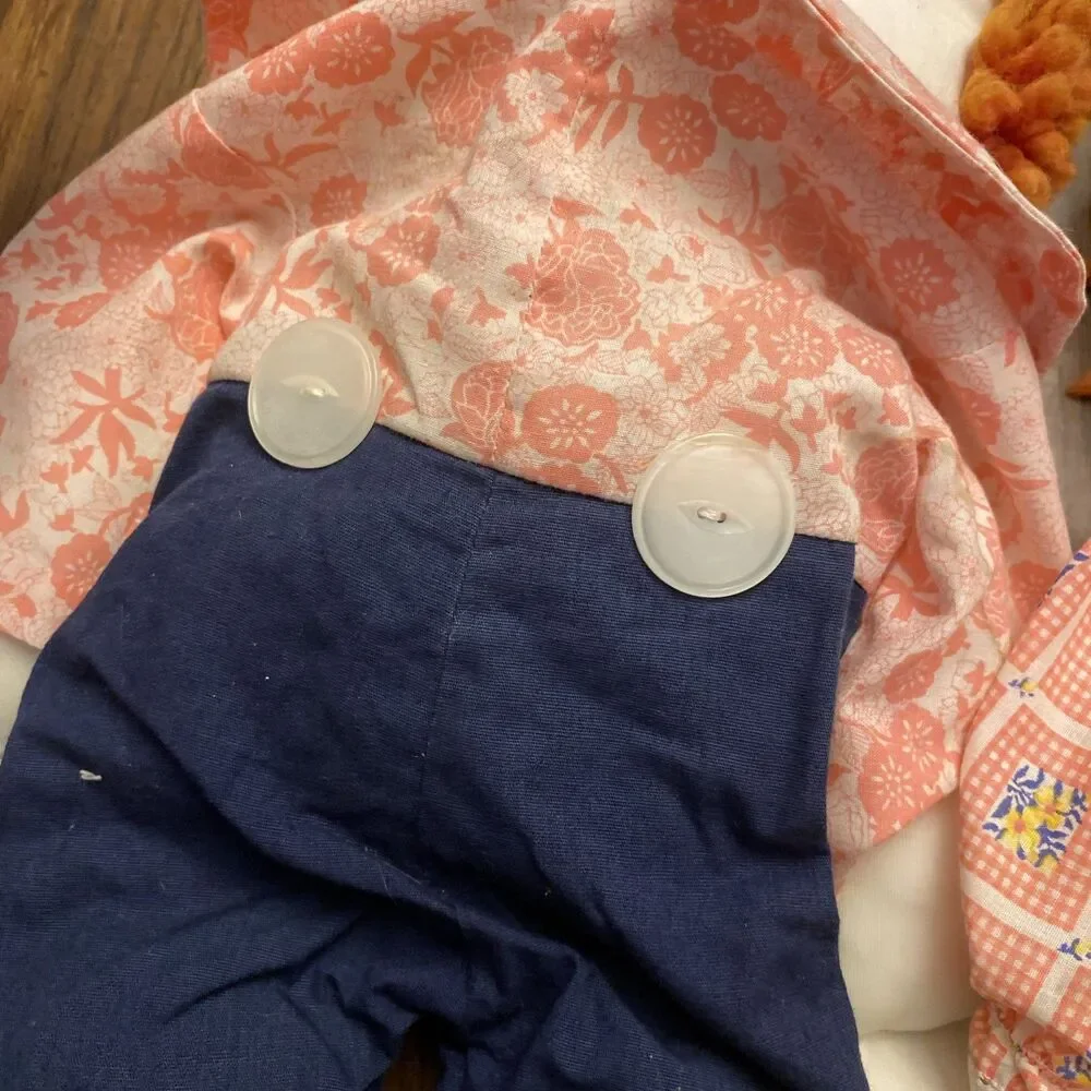 Vintage Raggedy Ann & Andy Plush Dolls Soft Toy Collectible Handmade Large